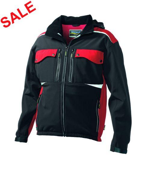 °SOFTSHELL JACKE 8669 SCHWARZ/ROT