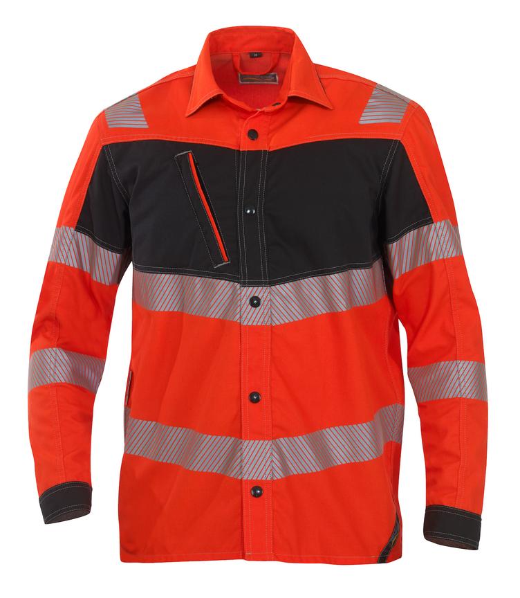 °°Hemdjacke 1270 ISO20471Kl2 rot/anthr.