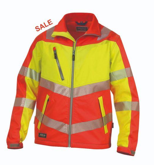 °HR. SOFTSHELL ISO20471 9632 ROT/GELB
