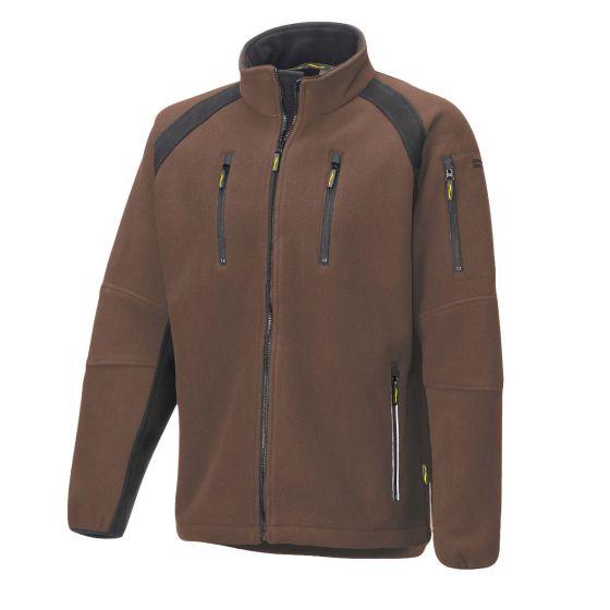 HR. FLEECE JACKE 8765 BRAUN/SCHWARZ