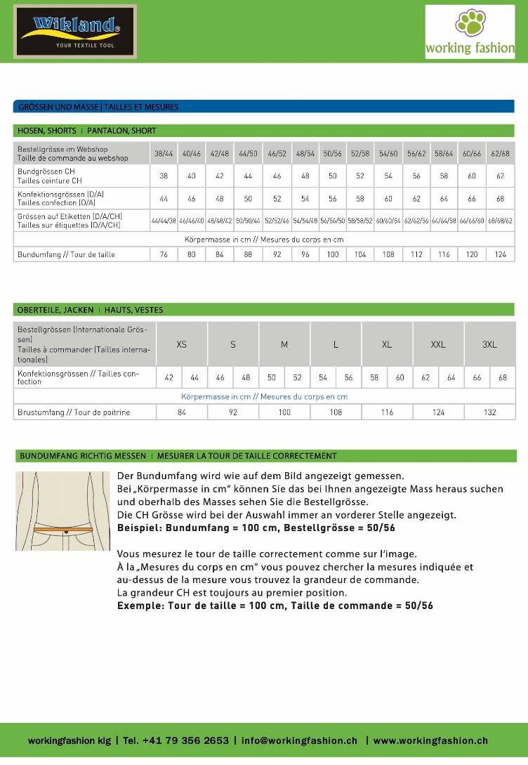 GRÖSSEN UND MASSE / TAILLES ET MESURES - 0